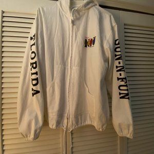 Full Zippered Light Weight Hoodie /Beach Cover Up FLORIDA LOCAL COLORS/FISH